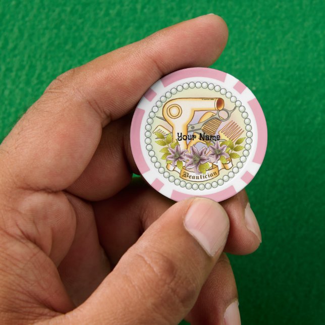 Jeton de poker pour esthéticienne (main)