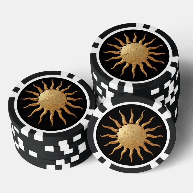 Jeton de poker Soleil doré (Empiler)