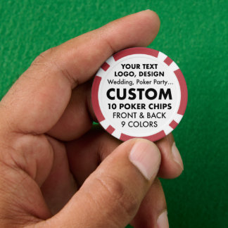 Jetons De Poker 10 x Chips de poker RED personnalisés personnalisé