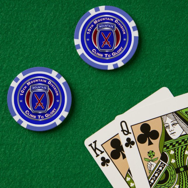 Jetons De Poker 10e division de montagne  (Table de poker (double))