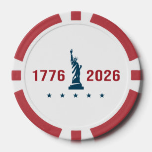 Jetons De Poker 1776 2026 250e anniversaire Amérique Patriotique