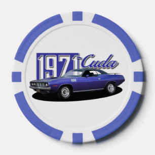 Jetons De Poker 1971 Plymouth Barracuda Cuda Mopar Muscle Car