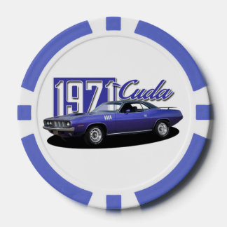 Jetons De Poker 1971 Plymouth Barracuda Cuda Mopar Muscle Car