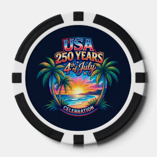 Jetons De Poker 250e anniversaire d'Amérique USA Palm Beach