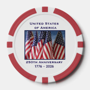 Jetons De Poker 250e anniversaire USA Patriotic Flags Premium