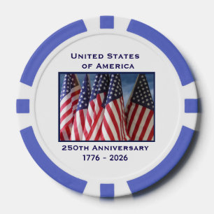 Jetons De Poker 250e anniversaire USA Patriotic Flags Premium