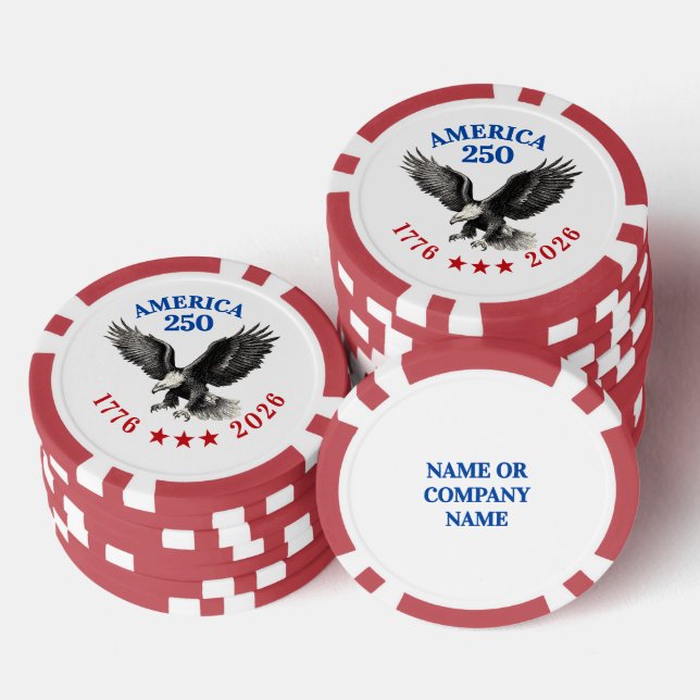 Jetons De Poker 250e anniversaire USA Pygargue à tête blanche  (Empiler)