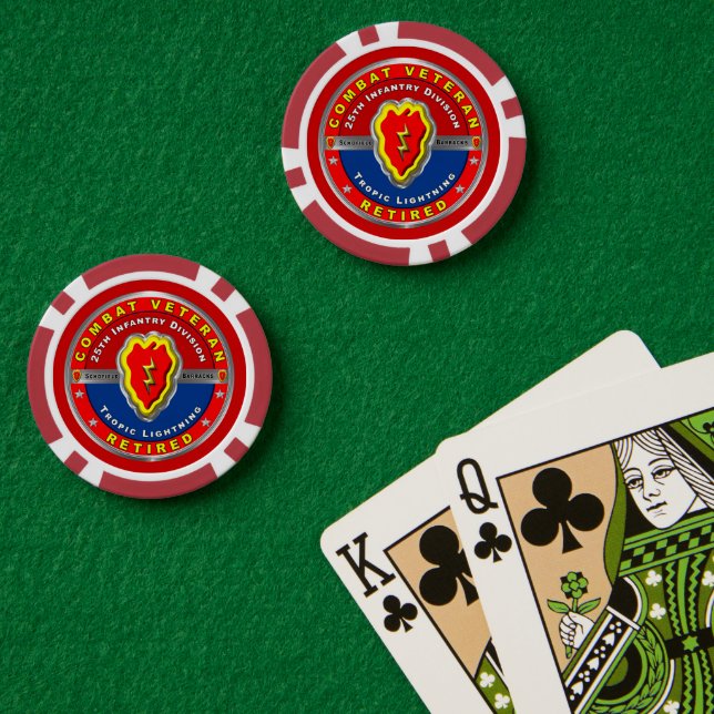 Jetons De Poker 25e division d'infanterie retraitée (Table de poker (double))
