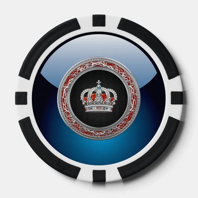 Jetons De Poker [400] Prince-Princesse King-Queen Crown [Argent] (Recto)