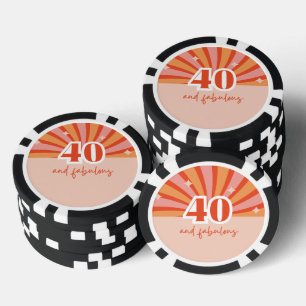Jetons De Poker "40 et fabuleux", pêche rétro