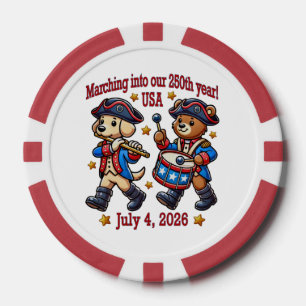 Jetons De Poker 4 juillet USA 250e anniversaire Semiquincentenaire