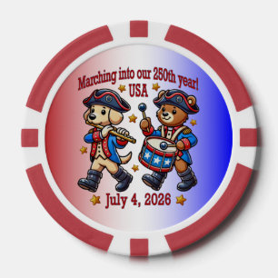Jetons De Poker 4 juillet USA 250e anniversaire Semiquincentenaire