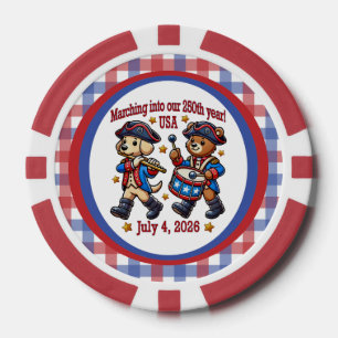 Jetons De Poker 4 juillet USA 250e anniversaire Semiquincentenaire
