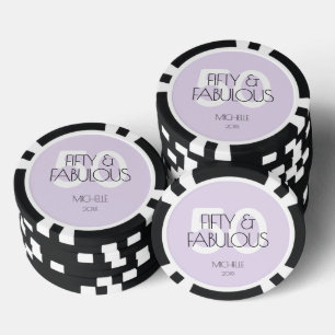 Jetons De Poker 50 et fabuleux Moderne Purple Cinquante Anniversai