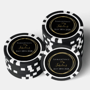 Jetons De Poker 50e anniversaire Black Gold fête d'anniversaire