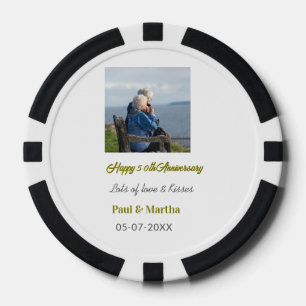 Jetons De Poker 50e anniversaire joyeux moderne ajouter nom date p