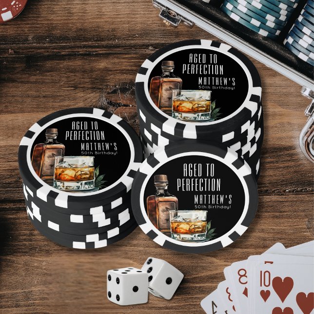 Jetons De Poker 50e anniversaire : Vieilli à la perfection (Aged To Perfection 50th Birthday Poker Chips)