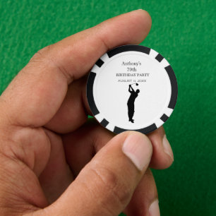 Jetons De Poker 70e Anniversaire Partie Golfer Elegant Par Seventi
