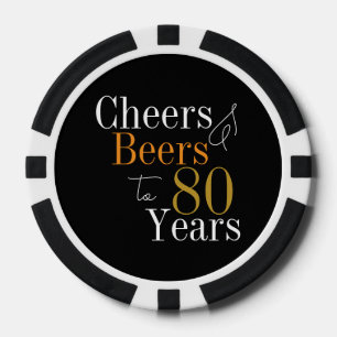 Jetons De Poker 80e anniversaire Soeurs et bières Black Gold Party