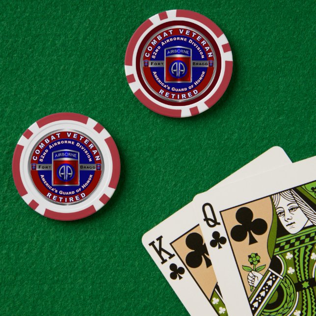 Jetons De Poker 82e division aéroportée Retraitée (Table de poker (double))