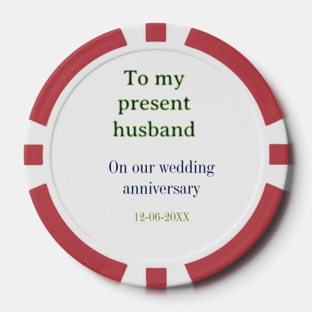 Jetons De Poker À mon mari anniversaire de mariage ajoutez nom dat (Recto)