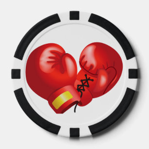 Jetons de poker à motif de boxe