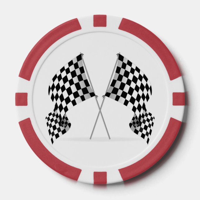 Jetons de poker à motif de drapeau à damier (Recto)