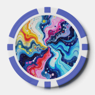 Jetons De Poker Abstraction de Tourbillon Coloré Vibrant
