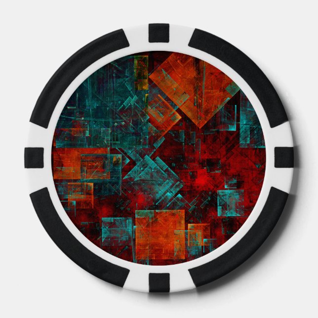 Jetons De Poker Abstrait Cool coloré moderne Motif artistique (Recto)