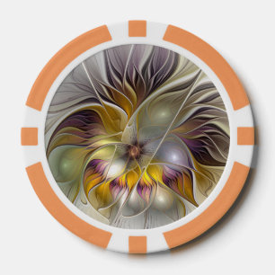 Jetons De Poker Abstrait Imaginaire coloré Fleur moderne Fractal