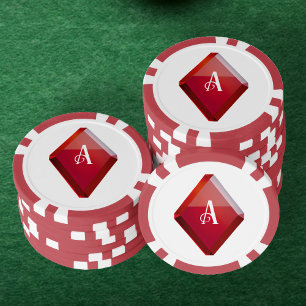 Jetons De Poker Ace de Diamonds Red Casino Deck de cartes de jeu