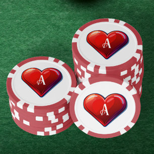 Jetons De Poker Ace des Coeurs Red Casino Deck of Playing Cartes