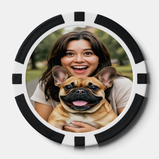 Jetons De Poker Add French Bulldog Photo Personalize (Recto)