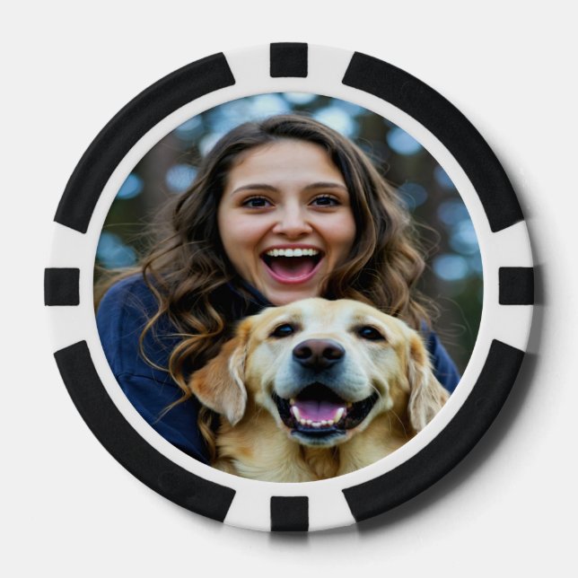 Jetons De Poker Add Labrador Retriever Photo Personalize (Recto)