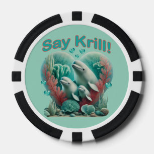Jetons De Poker Adorable "Say Krill" Baleine Portrait de famille