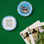 Jetons De Poker Affiche de bienvenue Las Vegas<br><div class="desc">* L'Affiche de bienvenue fabuleuse avec des icônes populaires - un vrai Gamblers Delight! * Nice comme cadeau de départ, cadeaux de réception de mariage ou cadeau de Mariage personnalisé Las Vegas pour votre équipe de mariages. * Les puces de poker ont neuf options de couleur. * Choisissez le style...</div>