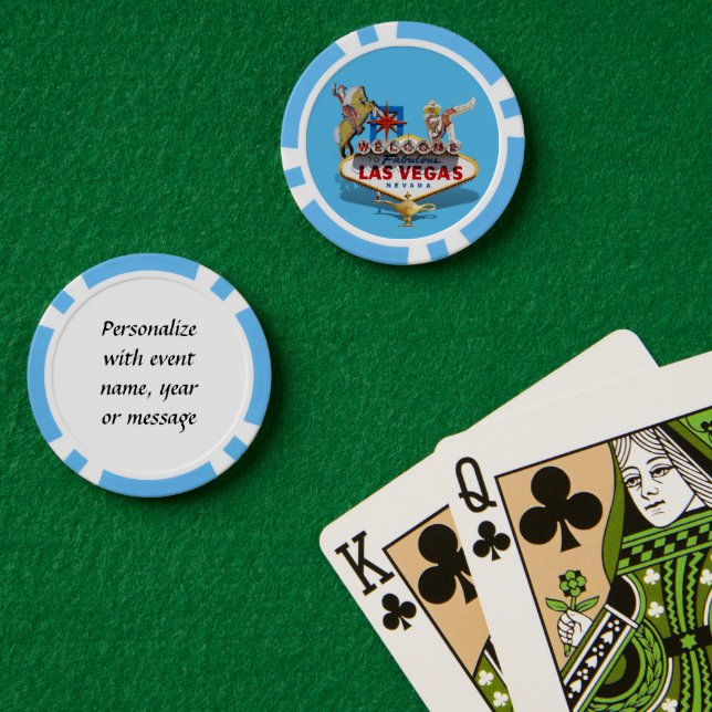 Jetons De Poker Affiche de bienvenue Las Vegas (Table de poker (double))