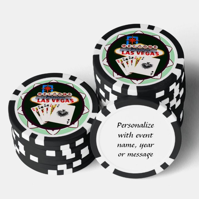Jetons De Poker Affiche de bienvenue Las Vegas (Empiler)