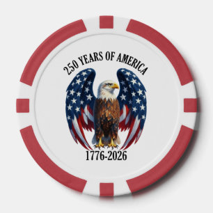 Jetons De Poker Aigle Américain Patriotique 250 Ans 1776-2026