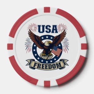 Jetons De Poker Aigle américain patriotique USA Liberté