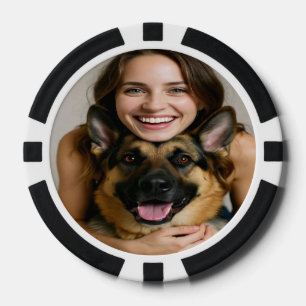 Jetons De Poker Ajouter une photo de berger allemand Personnaliser