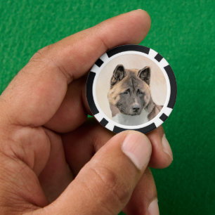 Jetons De Poker Akita Peinture - Cute Original Chien Art