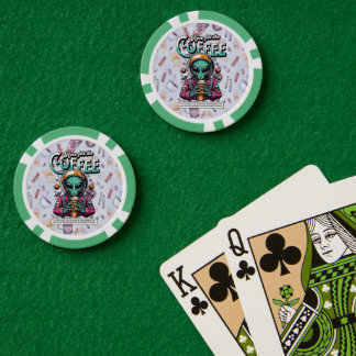 Jetons De Poker Alien ici pour le café