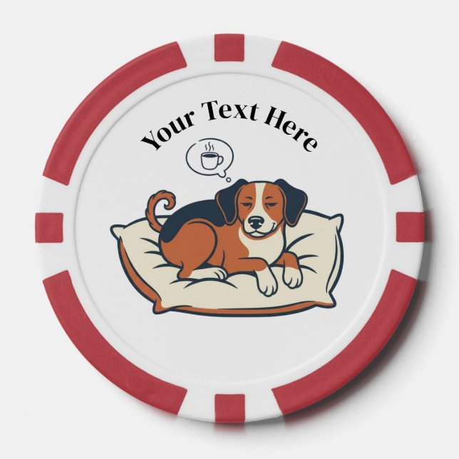 Jetons De Poker Alimenté par le café et les rêves de chien (Recto)