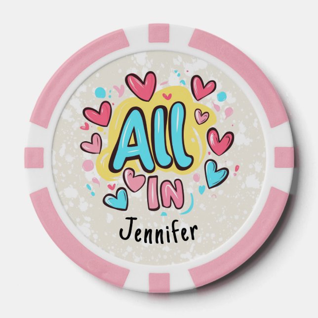 Jetons De Poker "All In" Personnalisé Style Graffiti (Recto)