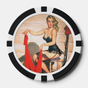Jetons De Poker Allons Chasser - Art de Pin-up Vintage