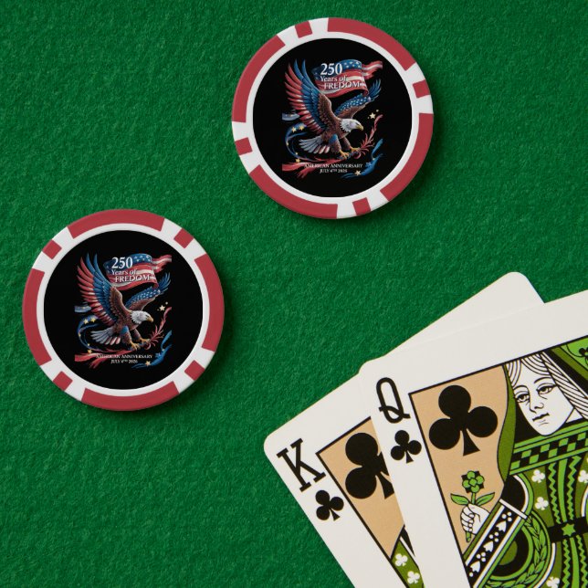 Jetons De Poker Amérique 250 Ans de Liberté 1776-2026 (Table de poker (double))