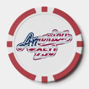 Jetons De Poker Amérique 250 Drapeau Script Semiquincentennial Des