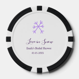 Jetons De Poker Amour dans la neige douche de mariée flocons de ne