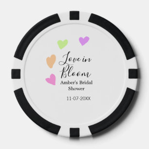 Jetons De Poker Amour en fleurs cœur coloré nom de la fête de mari